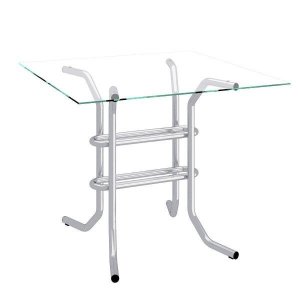 Mesa com Tampo de Vidro Quadrada Flex 