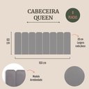 Ver imagem 2 de Cabeceira Estofada Kit 8 Placas Modelo Arredondada Queen Fita Dupla Face MDF Suede Cinza