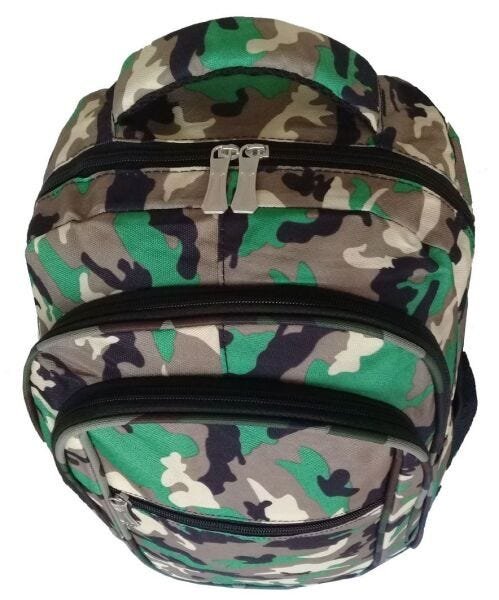 Mochila Camuflada Exercito Militar Bolsa Acolchoada Reforçada - Verde - 6