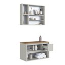 Ver imagem 1 de Conjunto para Banheiro 80cm com Gabinete Suspenso e Espelheira Belarus Art In Móveis