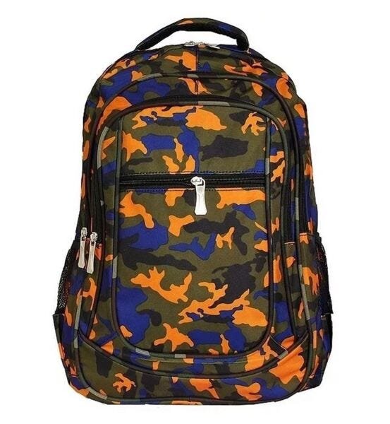 Mochila Camuflada Exercito Militar Bolsa Acolchoada Reforçada - Laranja - 1