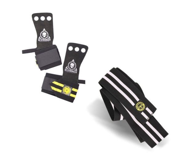 Kit Proteção Cross Training Agachamento + Pull Up: Grip com Munhequeira + Faixa de Joelho Branca - P - 1