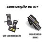 Kit Pull Up Cross Training Grip com Munhequeira + Faixa de Joelho Branca - P - 2