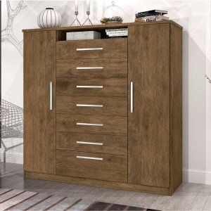 Cômoda 2 Portas 7 Gavetas Mega 
