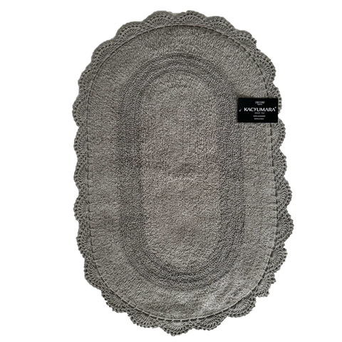 Tapete Crochê Oval Kacyumara Storm 60x90