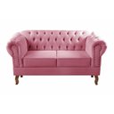 Ver imagem 1 de Sofá Namoradeira 2 Lugares Chesterfield Capitonê Dom Pedro - Suede Rosa