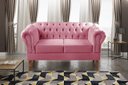 Ver imagem 3 de Sofá Namoradeira 2 Lugares Chesterfield Capitonê Dom Pedro - Suede Rosa