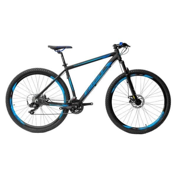 Bicicleta Aro 29 Alumínio First 24v Cambio Shimano T19 Cores Cor:Preto/Azul;Tamanho:19 - 1