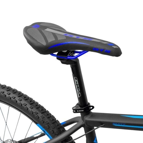 Bicicleta Aro 29 Alumínio First 24v Cambio Shimano T19 Cores Cor:Preto/Azul;Tamanho:19 - 5