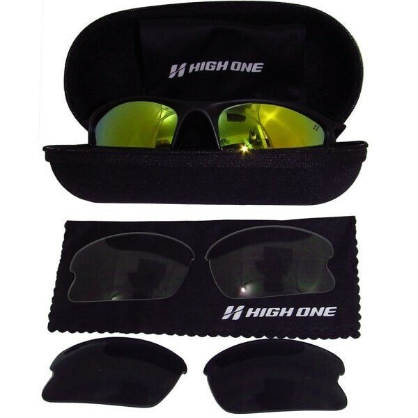 Óculos 3 Lentes Iron + Case Preto/Vermelho High One - 2