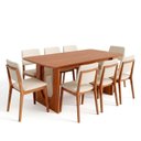 Ver imagem 3 de Conjunto Sala de Jantar 1 Mesa Retangular Tali 210cm 8 Cadeiras Miriti CabeCasa MadeiraOriginals