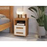 Mesa de Cabeceira Tóquio com 2 Gavetas 100% Mdf:nature Off/white - 1
