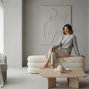 Ver imagem 3 de Banco Recamier Baú Organico Cookie 193 Cm Boucle - Zahav':off White/estofado em Tecido Boucle