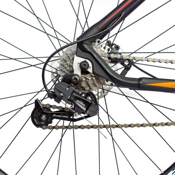 Bicicleta Aro 29 Alumínio FIRST SHELBY 24v Freio Disco T17:Preto/Laranja - 3