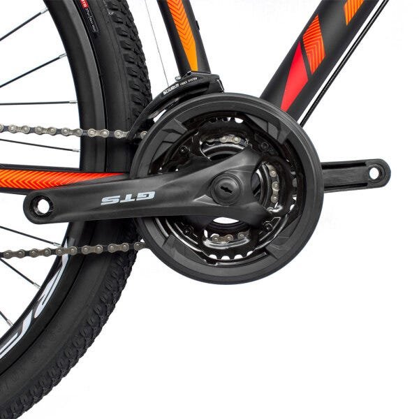 Bicicleta Aro 29 Alumínio FIRST SHELBY 24v Freio Disco T17:Preto/Laranja - 4