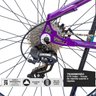 Bicicleta Aro 29 Alumínio GTA 24v Freio Disco T15 Roxa:Roxa - 4