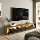 Ver imagem 1 de Rack para TV até 70 Polegadas com LED MDF 218cm e Rodízios Olivar Loop