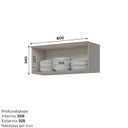 Ver imagem 3 de Aéreo 01 Porta Basculante 800mm Americana Cinza - Henn