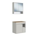 Ver imagem 2 de Conjunto Banheiro com Gabinete e Espelheira 3 Portas 1 Gaveta Suspenso 60cm Multimóveis Crart-