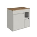 Ver imagem 7 de Conjunto Banheiro com Gabinete e Espelheira 3 Portas 1 Gaveta Suspenso 60cm Multimóveis Crart-