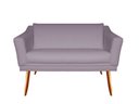Ver imagem 1 de Namoradeira Decorativa Agatha Suede Rosê 2 Lugares Pés Madeira Mz Decor