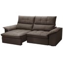 Ver imagem 1 de Sofá 3 Lugares Retrátil Reclinável para Sala 230cm Giotto F04 Veludo Marrom - Lyam Decor