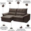 Ver imagem 4 de Sofá 3 Lugares Retrátil Reclinável para Sala 230cm Giotto F04 Veludo Marrom - Lyam Decor