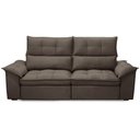 Ver imagem 3 de Sofá 3 Lugares Retrátil Reclinável para Sala 230cm Giotto F04 Veludo Marrom - Lyam Decor