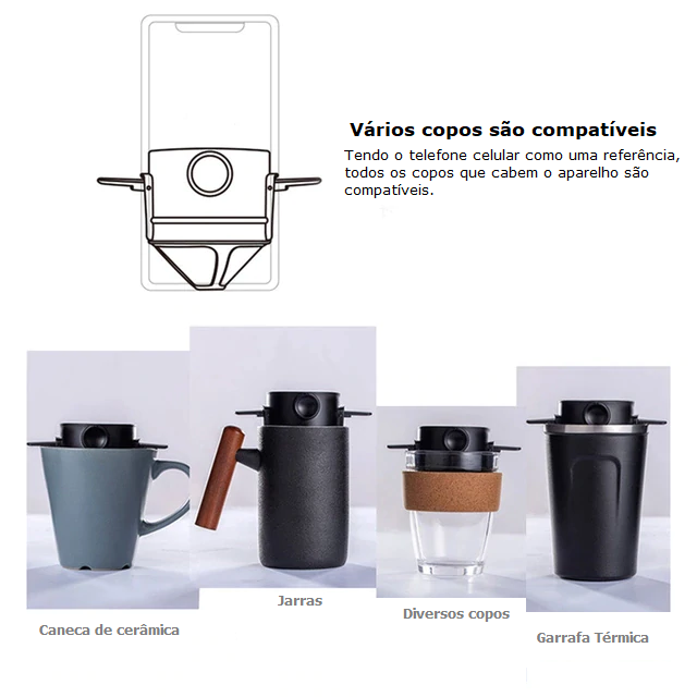Mini Coador De Café em Aço Inox Reutilizável MonoDose drip coffee - v2 - 5