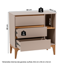Ver imagem 7 de Gabinete para Banheiro 2 Gavetas 2 Nichos sem Cuba MDF com Pés de Madeira Maciça Bento Yescasa Bege/Cappuccino/Amêndoa