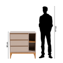 Ver imagem 4 de Gabinete para Banheiro 2 Gavetas 2 Nichos sem Cuba MDF com Pés de Madeira Maciça Bento Yescasa Bege/Cappuccino/Amêndoa