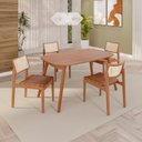 Ver imagem 1 de Sala de Jantar Mesa 135x76cm Tampo Laminado com 4 Cadeiras em Couríssimo Ceci Yescasa Marrom