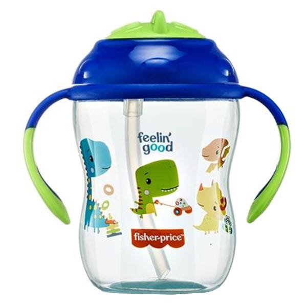 Copo de Treinamento Com Canudo e Alças Bebês Crianças +6 Meses 270ml Antivazamento First Moments - A