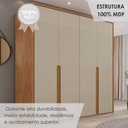 Ver imagem 7 de Guarda-Roupa 4 Portas 3 Gavetas 100% MDF Lizz Off White/Cedro