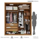 Ver imagem 6 de Guarda-Roupa 4 Portas 3 Gavetas 100% MDF Lizz Off White/Cedro