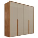 Ver imagem 2 de Guarda-Roupa 4 Portas 3 Gavetas 100% MDF Lizz Off White/Cedro