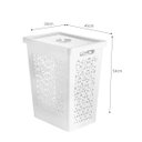 Ver imagem 4 de Cesto de Roupas com Tampa 55 Litros com Cesto Para Prendedores Multiuso - Uz - Branco