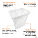 Ver imagem 5 de Cesto de Roupas com Tampa 55 Litros com Cesto Para Prendedores Multiuso - Uz - Branco