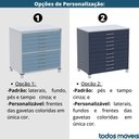 Ver imagem 4 de Mapoteca 10 Gavetas Pandin 120cm (larg) Inmetro Tampo Mdp Cinza