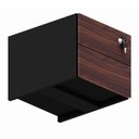 Ver imagem 4 de Gaveteiro Suspenso 33cm x 40cm 2 Gavetas com Chave para Mesa Escrivaninha de Escritório Corporate Marrom/Louro Preto