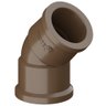Joelho De 45° Graus Soldável PVC Marrom Para Canos Tubos De Água Fria De 1” Polegadas 32mm - 1