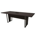 Ver imagem 2 de Mesa Reunião Escritório 2,00m x 0,90m com Caixa de Tomadas e Pés em Metal Industrial Executivo F5 Preto