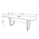 Ver imagem 3 de Mesa Reunião Escritório 2,00m x 0,90m com Caixa de Tomadas e Pés em Metal Industrial Executivo F5 Preto