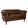 Namoradeira Chesterfield Elisabeth 2 Lugares Via Encanto Veludo Marrom - 1