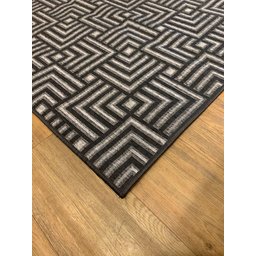 Tapete Sala Moderno Geometrico Tabuleiro 200X250 Cm Chumbo - 4