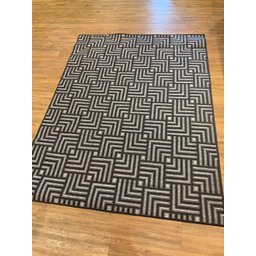 Tapete Sala Moderno Geometrico Tabuleiro 200X250 Cm Chumbo - 2