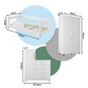Ver imagem 2 de Conjunto Quarto Infantil Cama Baby com Colchão e Grade + Roupeiro Ouro + Cômoda Versátil - Branco