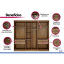Ver imagem 5 de Guarda Roupa Modulado 6 Ptas 4VD 4g Linea N. Horizonte Fendi