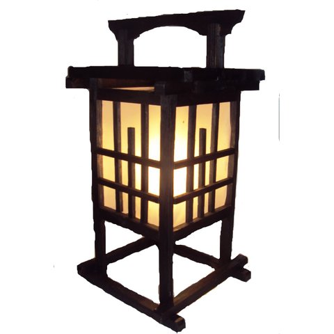 Abajur de Mesa Luminária Oriental Estilo Japonês Rustico 55cm Altura Sala Quarto Jardim Pousada