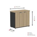 Ver imagem 4 de Armário Baixo para Escritório com 2 Portas Pivotantes PE40 Cinza/Preto/Noce Marromle